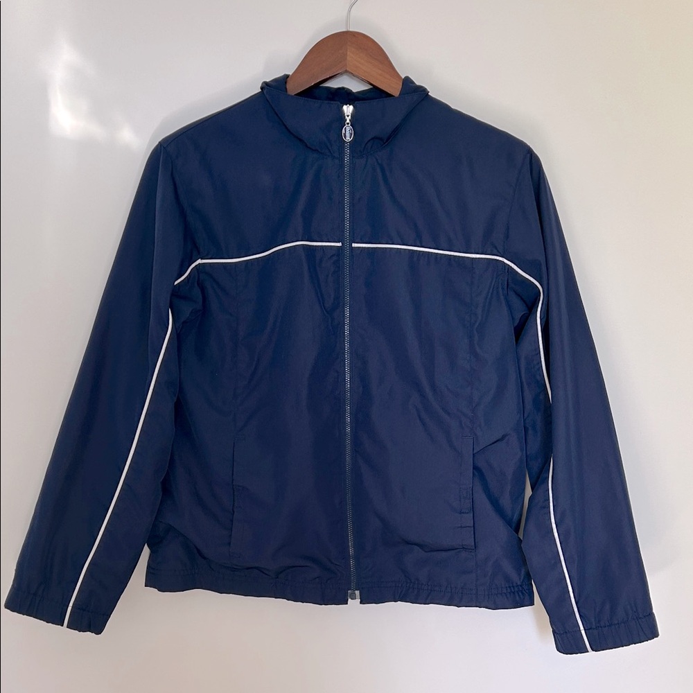 Vintage Classic Elements Women’s Dark Blue Jacket Raincoat Windbreaker